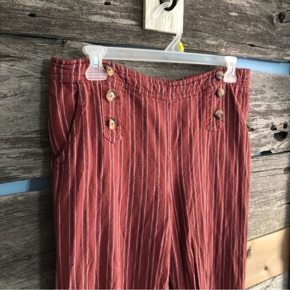 MAURICES Size XL Rust Loose Fit Striped Pants - Picture 2 of 6